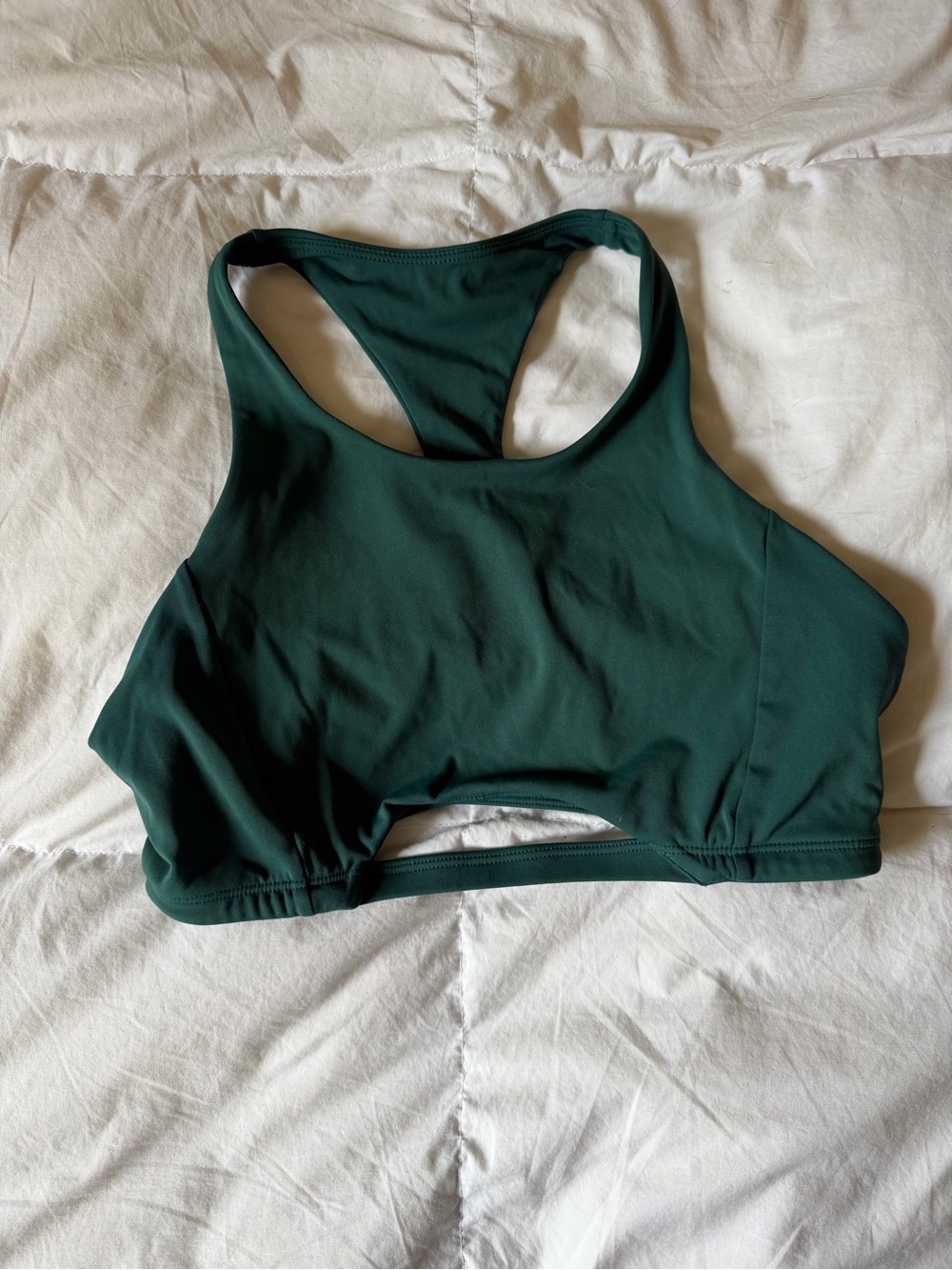 Alphalete Dark Green High-Neck Racerback Sports Bra